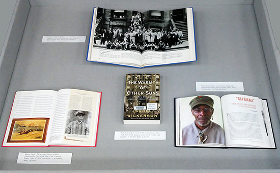 display case with more African-American history books