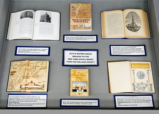 Display case 1 of Holland Society materials