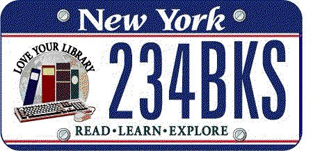 Love Your Library license plates benefit Summer Reading at New York Libraries.