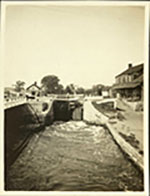Print of Erie Canal lock