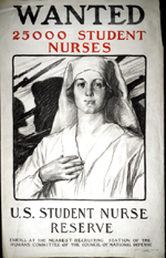 US WWI recruitment poster: Wanted 25,000 Student Nurses