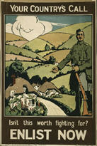 English WWI recruiting poster: Your Country's Call