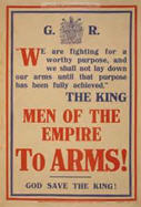 English WWI recruiting poster: We are fighting for a worthy purpose ... 