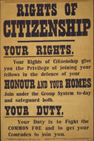 English WWI recruiting poster: Rights of Citizenship