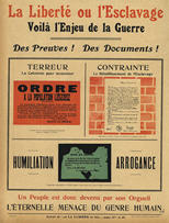 French WWI poster: La liberté ou l'esclavage