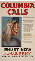 US WWI recruitment poster: Columbia Calls, Enlist Now