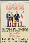 US WWI recruitment poster: A Clothing Dealer Says...