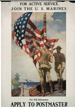 US WWI recruitment poster: For Active Service/Join the U.S. Marines