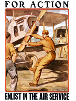 US WWI recruitment poster: For Action/Enlist in the Air Service