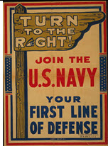 US WWI recruitment poster: Turn to the Right! Join the U.S. Navy 