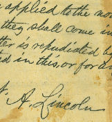 document with Abraham Lincoln's signature