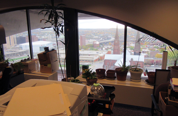 View from windows in Library Development area (10th floor)