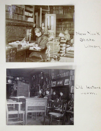 page from a Library School student's photo album, circa 1897