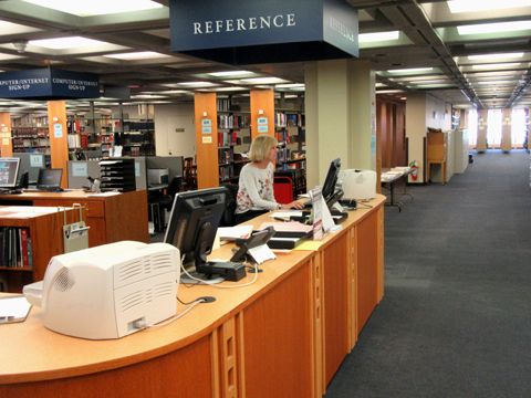 reference desk in Cultural Education Center, circa 2010