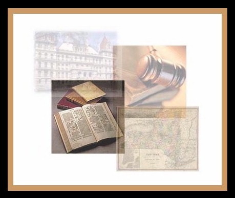 collage of Capitol, log books, gavel, map