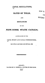 Canal Regulations, March 1830, title page