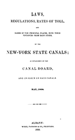 Canal Regultations, May 1850, title page