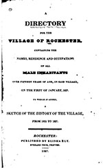 Directory of the Village of Rochester 1827 title page