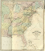 Map of U.S. and Canada, Captain Hall Route 1827