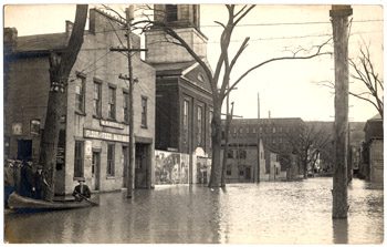 real photograph postcard from the 1910 Herkimer flood