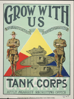 US WWI recruitment poster: Grow With Us/Tank Corps
