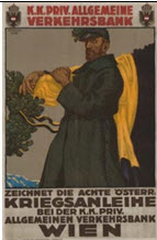 Austrian WWI poster: K.K. Priv. Allgemeine Verkehrsbank Zeichnet die achte österr