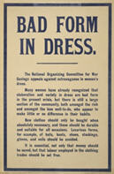 English WWI poster: Bad Form in Dress
