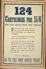 English WWI poster: 124 Cartridges for 15/6