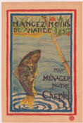 French WWI poster: Mangez moins de viande