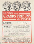 French WWI poster: La voix des grands tribuns du peuple 