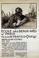 French WWI poster: Ecole des Beaux-Arts of Paris Illustrated Cards