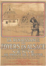 French WWI poster: La renaissance des foyers en Alsace