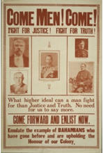Jamaican WW1 poster: Come Men! Come! Fight for Justice!