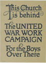 US WWI poster: The church is behind the United War Work Campaign...