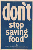 US WWI poster (general): Don't Stop Saving