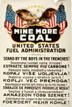 US WWI poster (general): Mine More Coal Unite