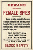 US WWI poster (general): Beware of Female Spies