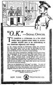 US WWI poster (general): O.K. – Signal Officer