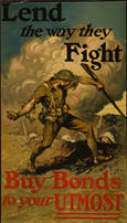 US WWI poster (general): Lend The Way They Fight