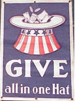 US WWI poster (general): Give All in One Hat