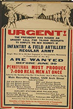 US WWI recruitment poster: Urgent!The President has issued an urgent call... 