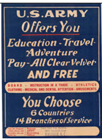 US WWI recruitment poster: U.S. Army Offers You Education...
