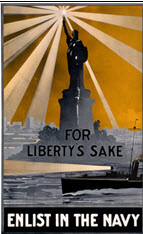 US WWI recruitment poster: For Liberty's Sake